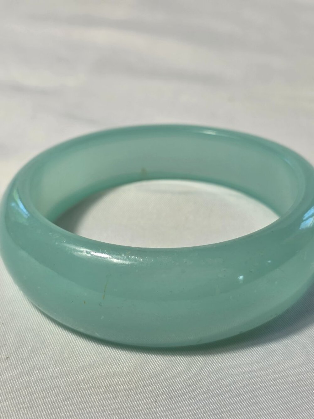 Light Green Resin Bangle Bracelet Translucent Clear Chunky Acrylic Statement